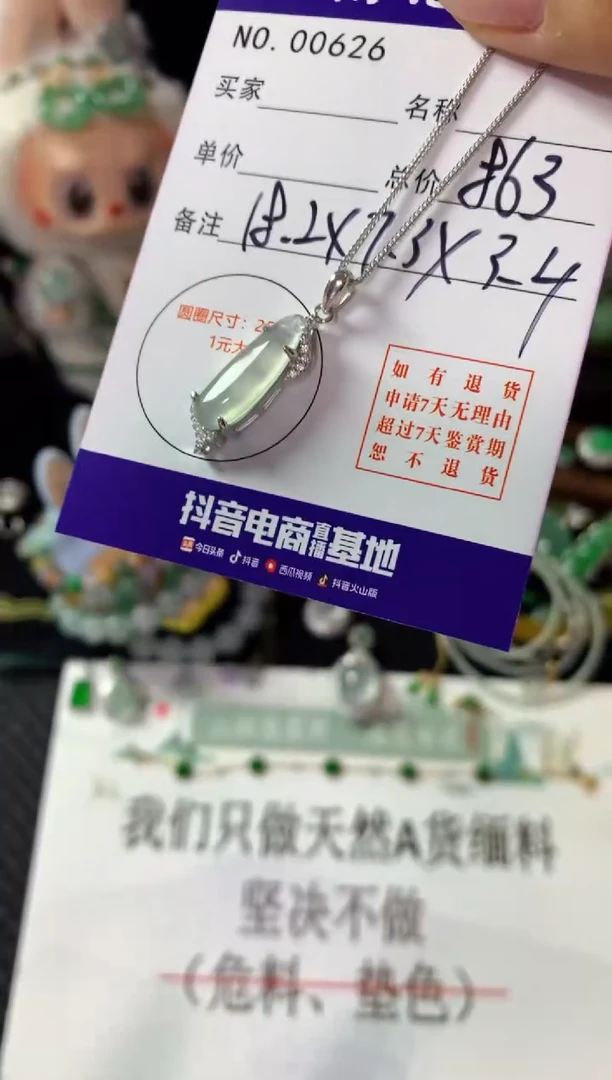 翡翠银S925镶嵌颈饰翡翠