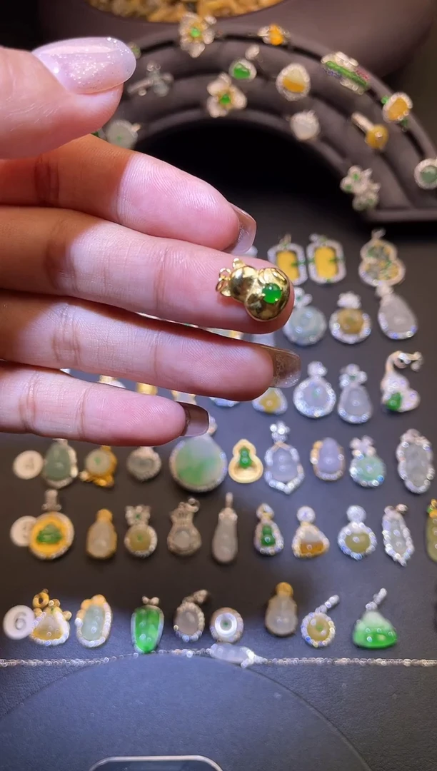 吊坠(不含链)银S925镶嵌翡翠1