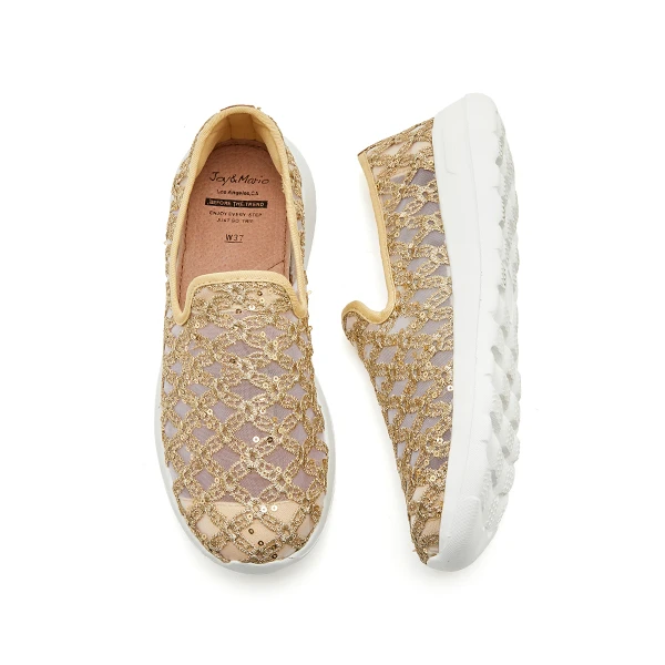 J&M/快乐玛丽镂空透气单鞋一脚蹬透气鞋女鞋夏季软底健步鞋78383W