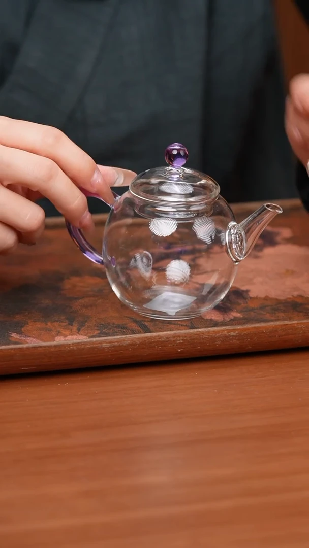 【闪购商品】玻璃茶壶/莫离/紫色/喜庆