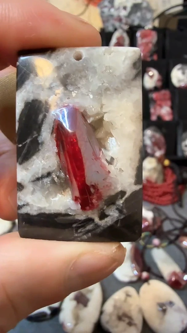 【闪购商品】天然辰砂大晶砂随行吊坠1
