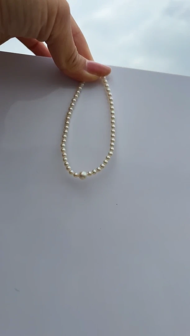 未镶嵌手链淡水珍珠S0096 3-4mm小米手链