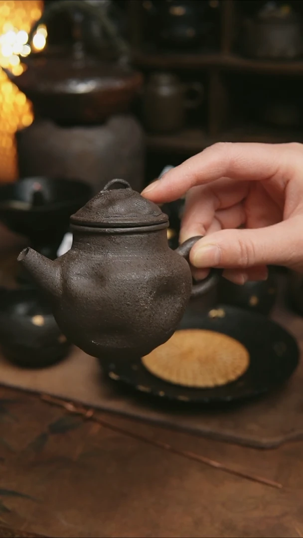 紫砂全手工正把手捏茶壶100-110毫升