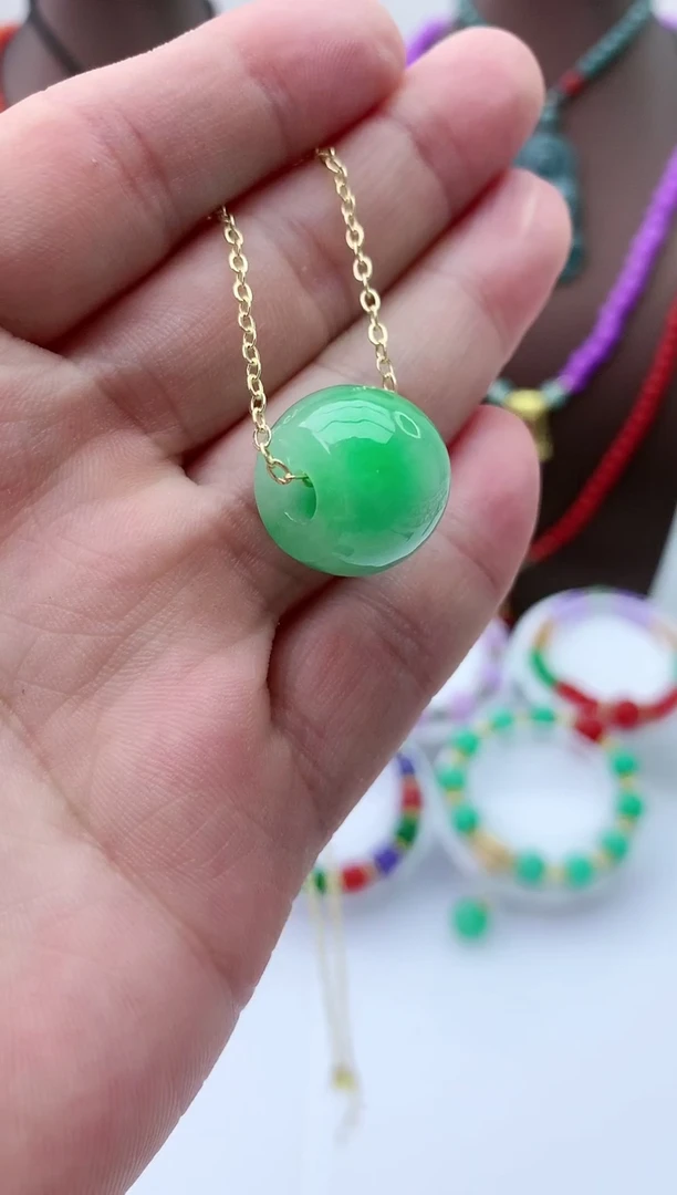 【闪购商品】翡翠颈饰14K金镶嵌D122吊坠