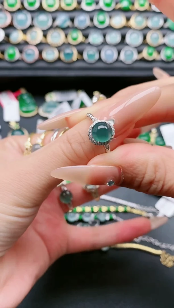 【闪购商品】翡翠戒指银S925镶嵌111111111