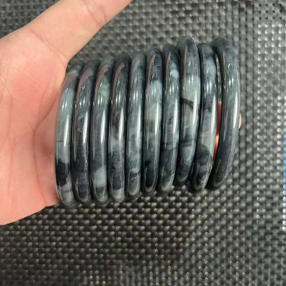 【浩运】和田玉青花圆条精美时尚女士手镯多样性拍一发一