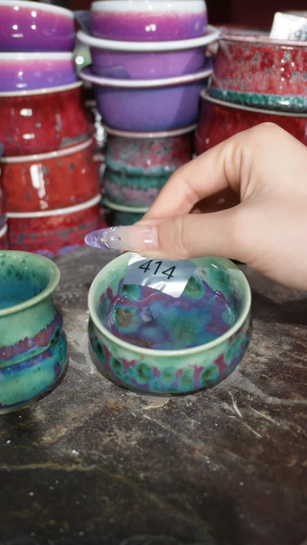 摆件陶精品窑变钧瓷茶器