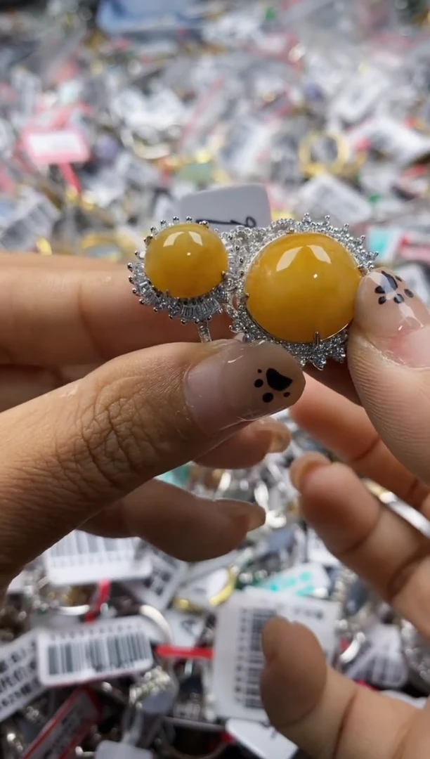银S925镶嵌戒指翡翠5555   10