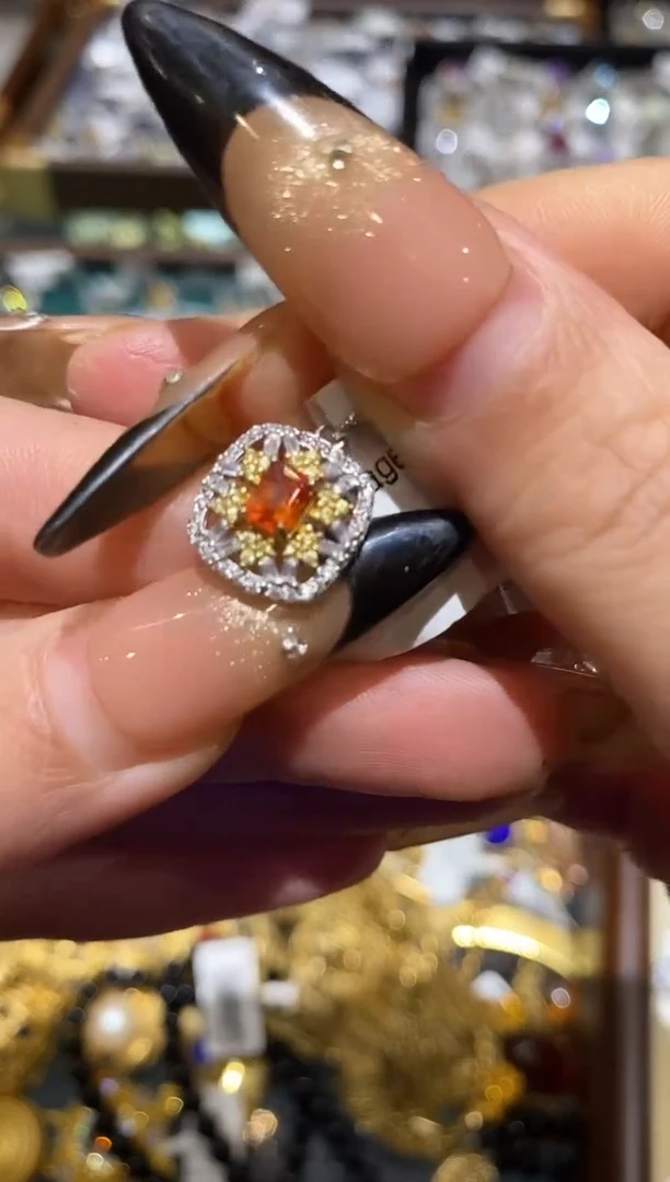 吊坠(不含链)彩色蓝宝石银S925镶嵌楚楚珠宝中古甄选不退换