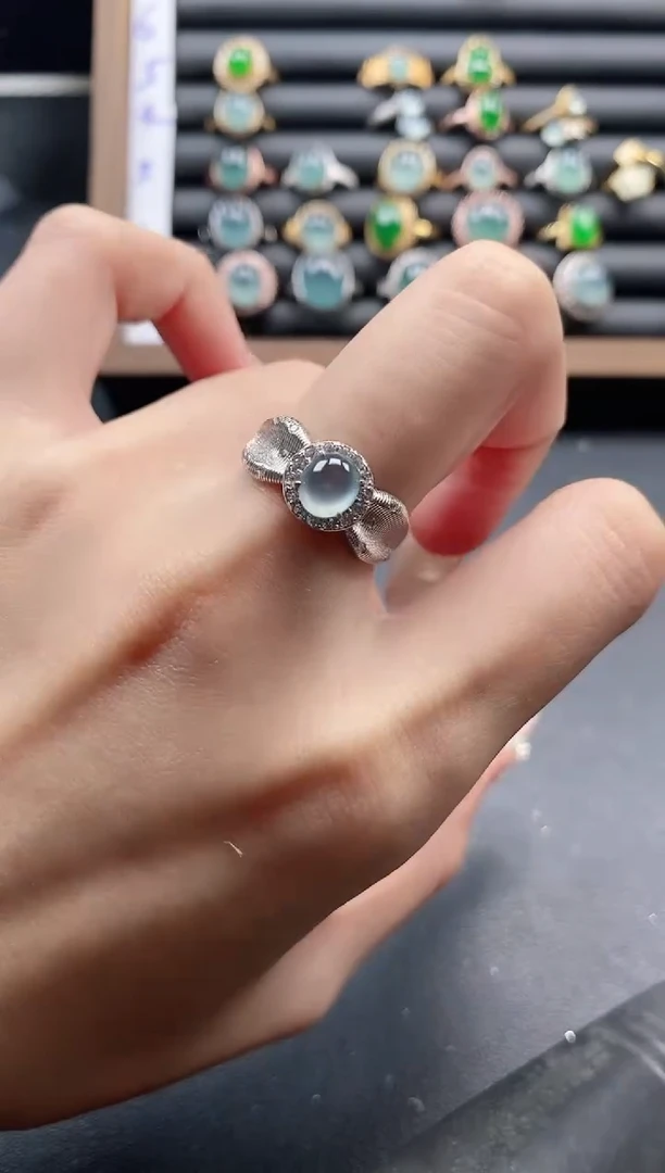 银S925镶嵌戒指翡翠5151-6