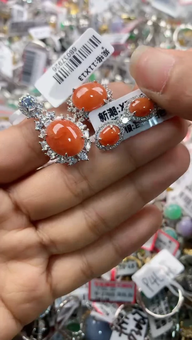 银S925镶嵌戒指翡翠999     3
