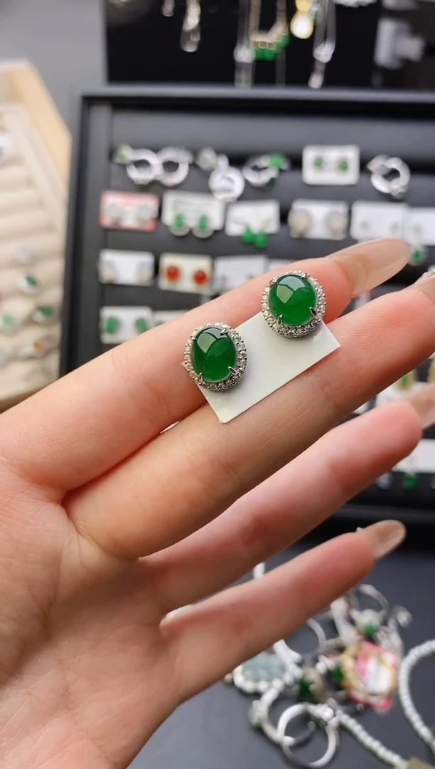 银S925镶嵌戒指翡翠0