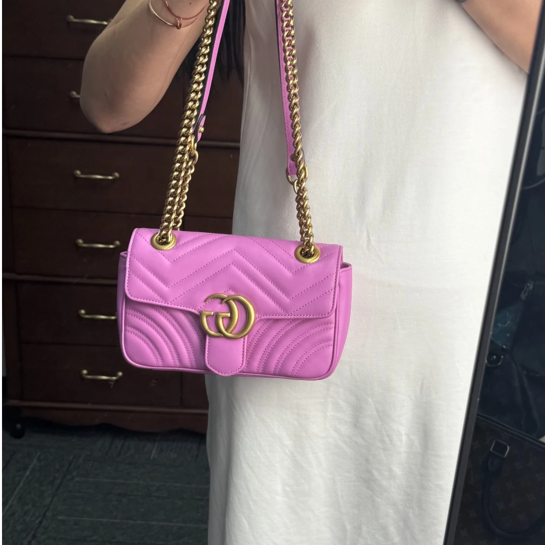 95新 GUCCI/古驰 哈蜜精选/马蒙/粉金22/115509