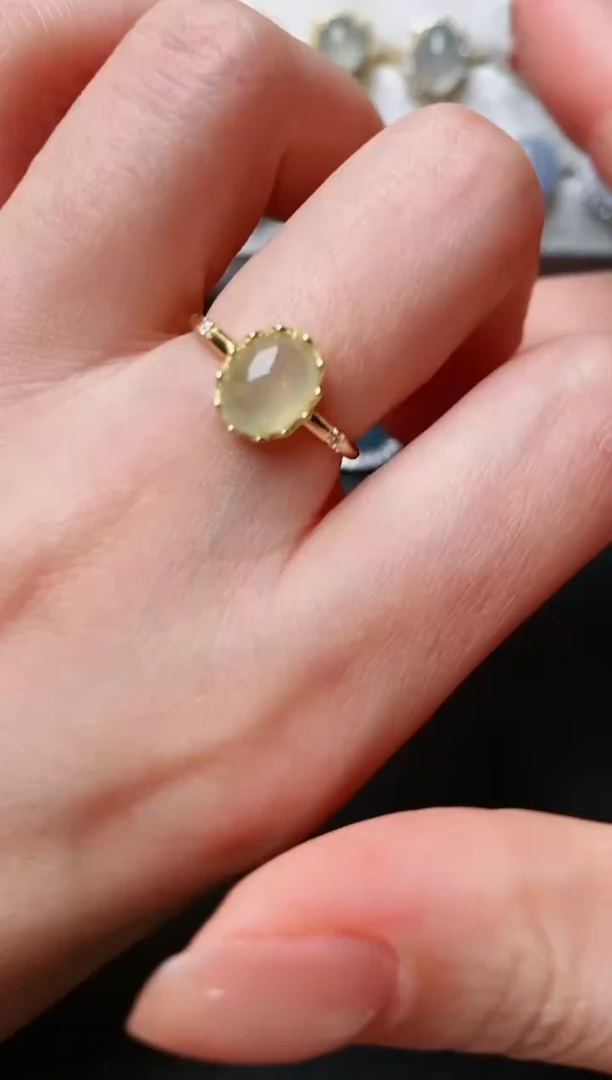 翡翠戒指银S925镶嵌...