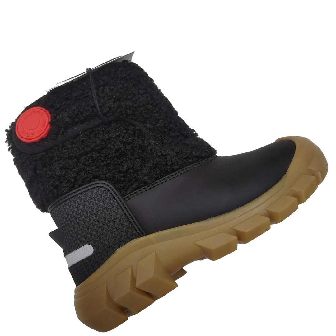 DGWZ-D008儿童秋冬黑色中筒靴厚底高帮雪地靴