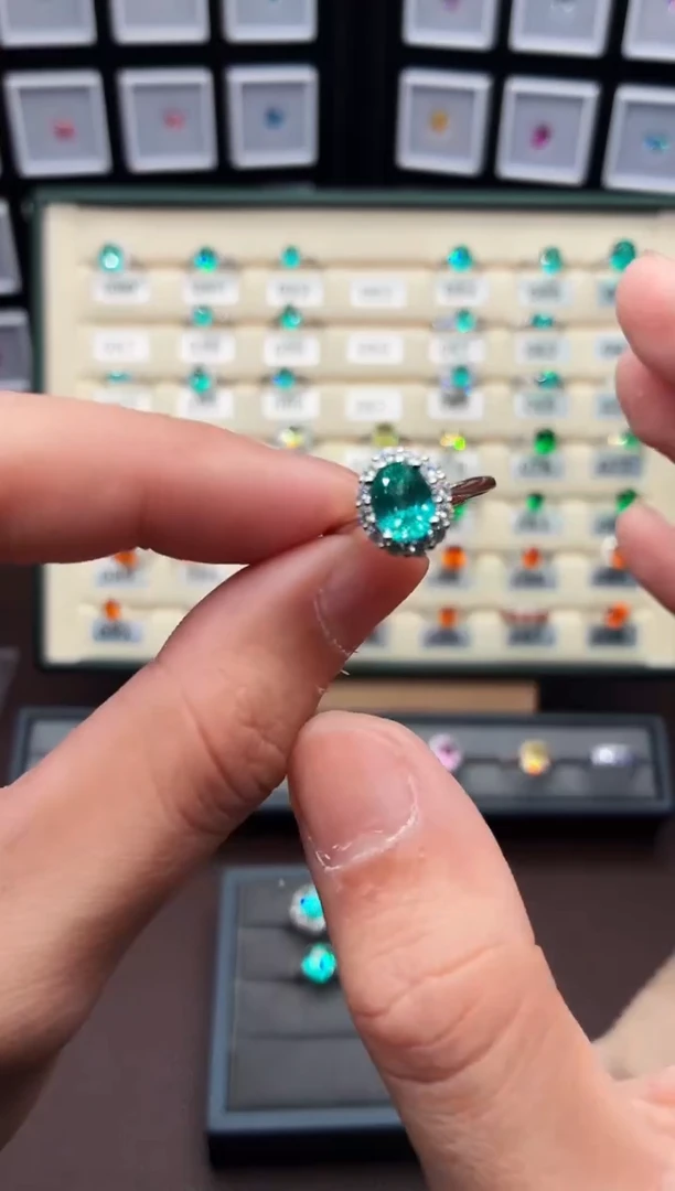 银S925镶嵌戒指碧玺111