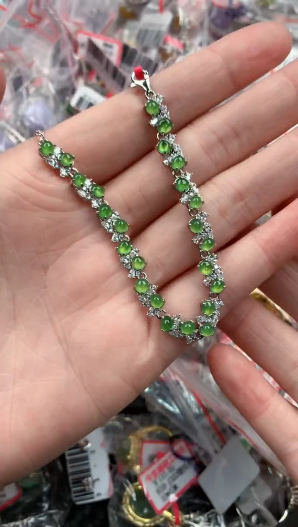 银S925镶嵌戒指翡翠888     6