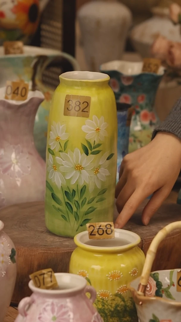 陶瓷景德镇设计师手作花器摆件侘寂风@M382@