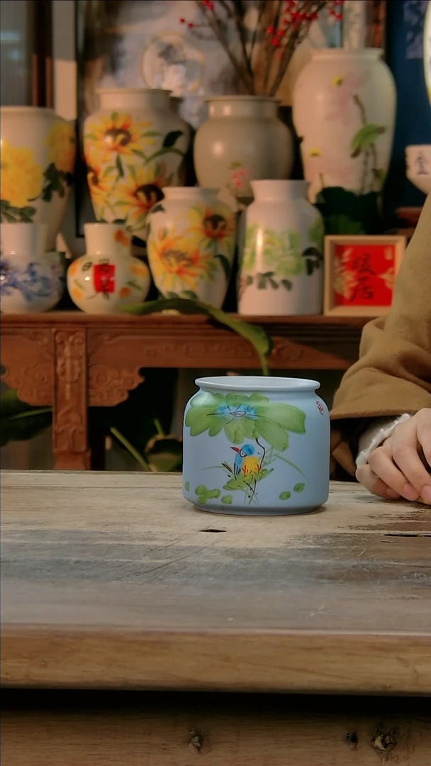 【闪购商品】瓷片景德镇纯手工釉下彩精品花瓶