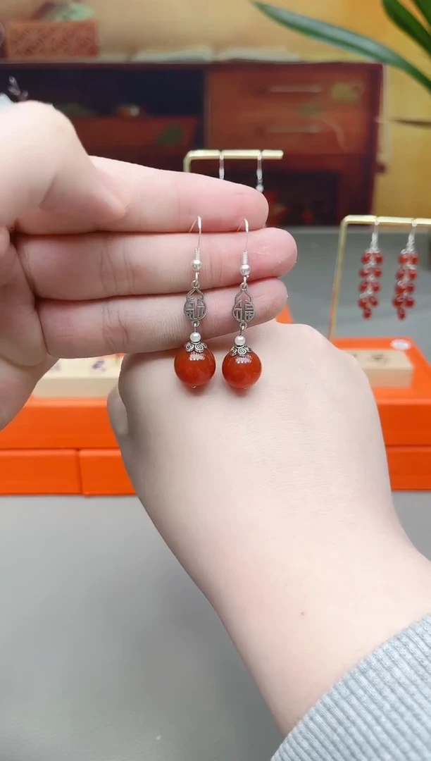 未镶嵌耳钉玛瑙/玉髓230