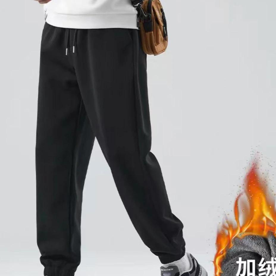 【艾萱萱】9705款宽松加绒加厚休闲卫裤男  图片与实物不符约99