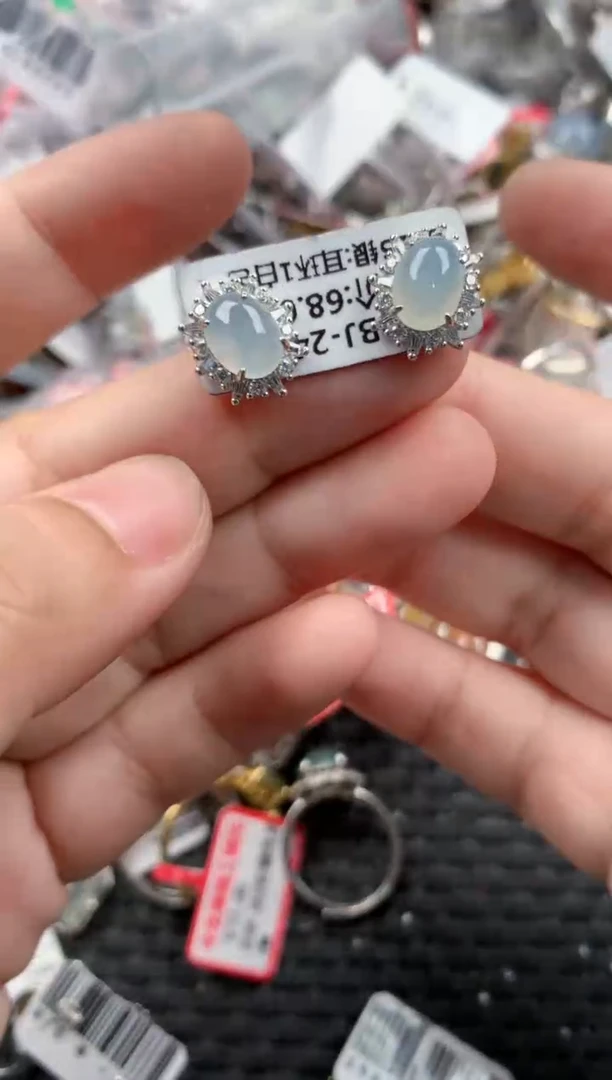 银S925镶嵌戒指翡翠444   5