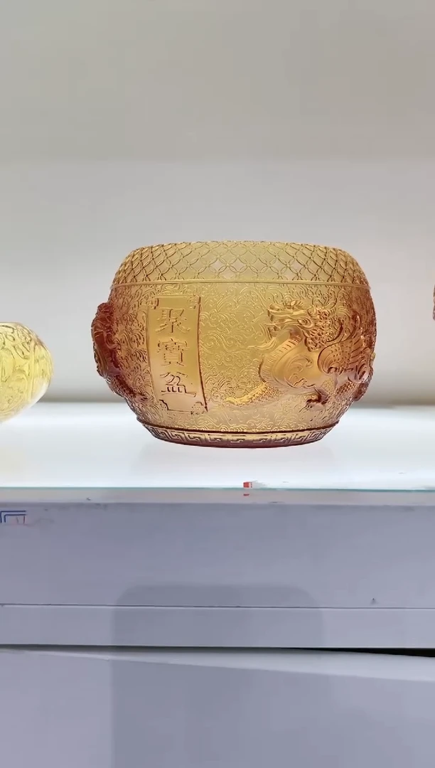 【闪购商品】茶宠古法琉璃貔貅聚宝盆配元宝