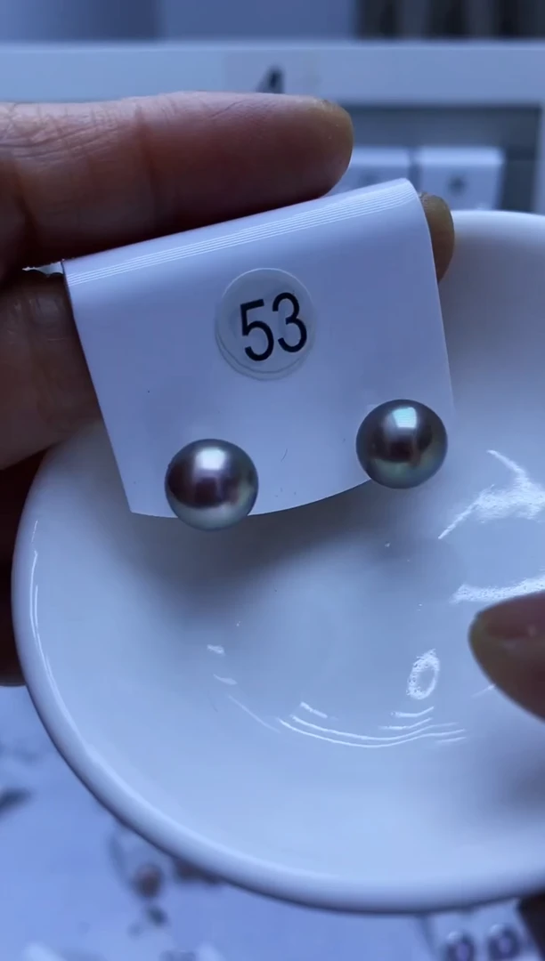 银S925镶嵌耳饰淡水珍珠53