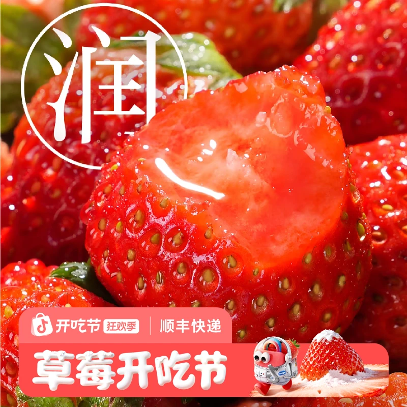 弘阳【草莓开吃】四川大凉山露天草莓新鲜现摘香甜红孕妇水果非丹东