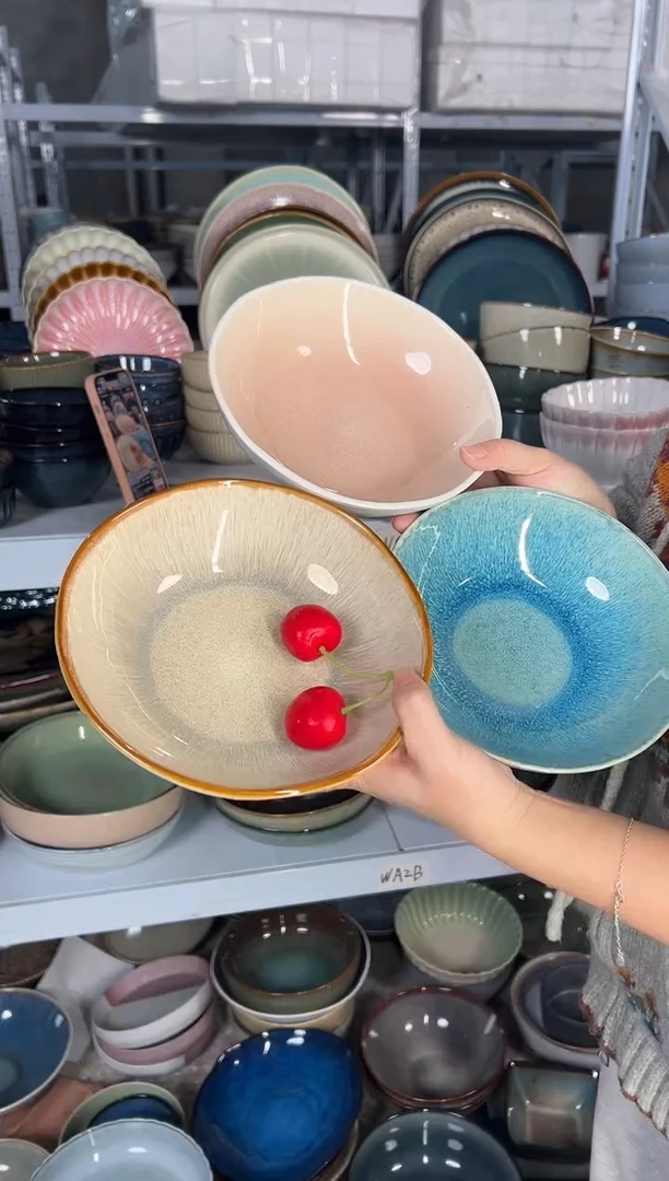 陶瓷外贸尾货瑕疵满20包邮X3菜碗组合