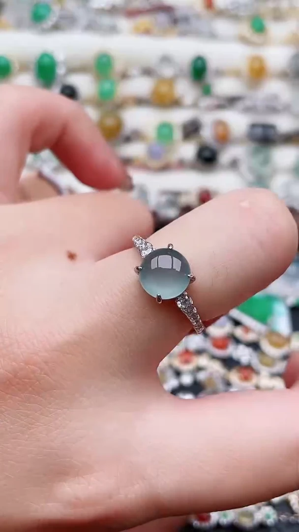 银S925镶嵌戒指翡翠17