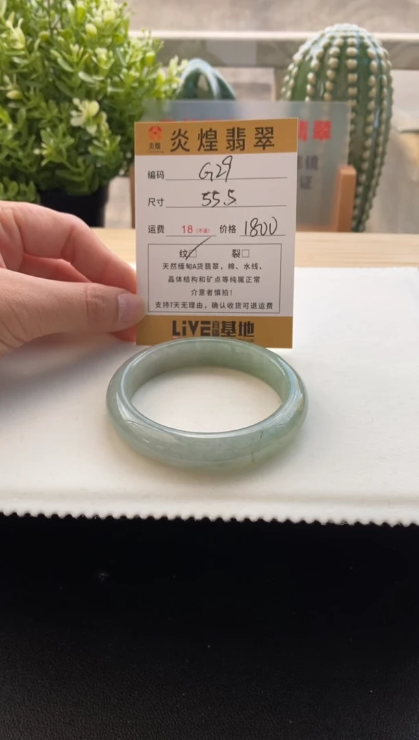 未镶嵌手镯翡翠55.5圈口编码G29