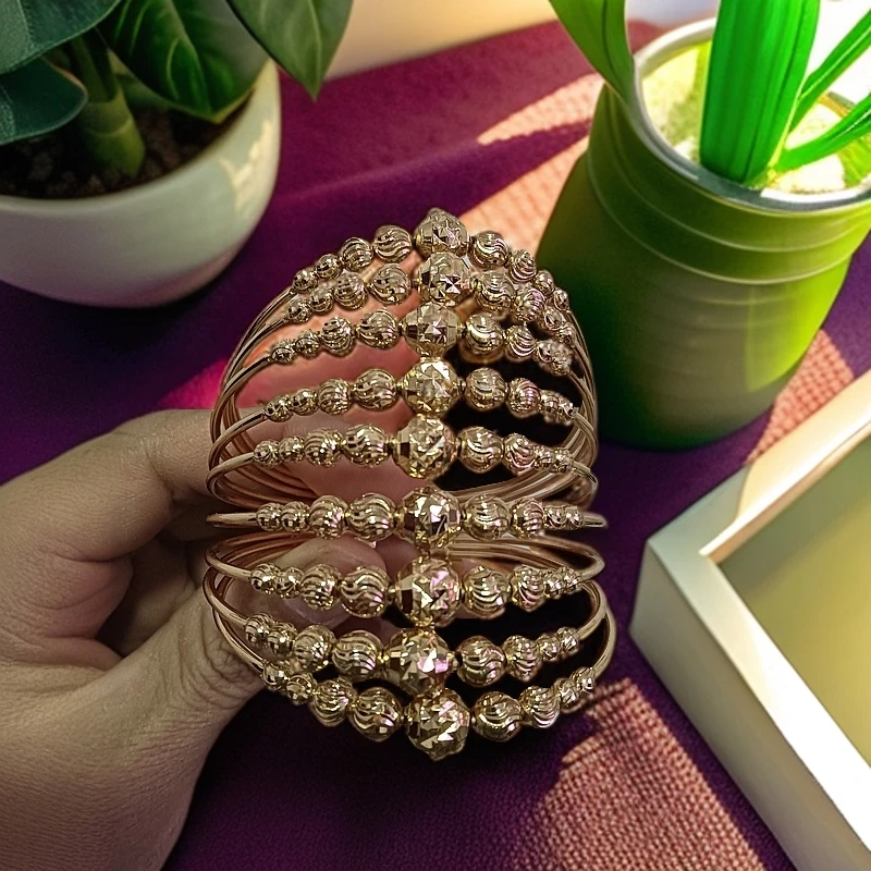 黄铜仿水晶手镯 原创设计女金色个性