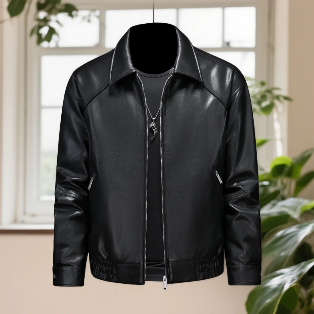 娜罗普西翻领皮羽绒服男士冬季新款短款休闲保暖白鸭绒时尚外套潮