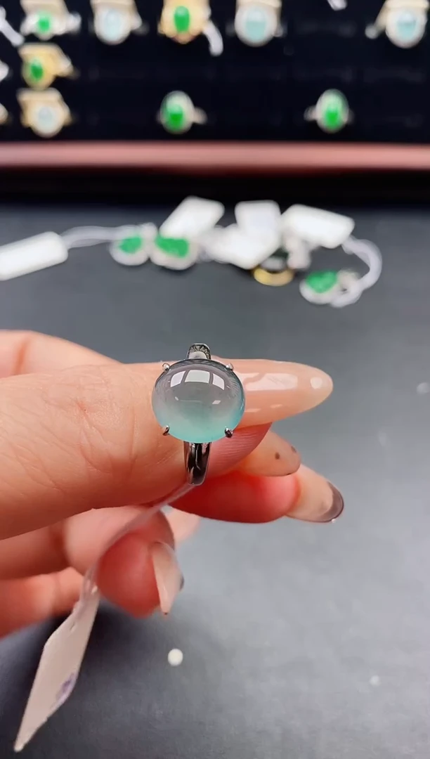 银S925镶嵌戒指翡翠1