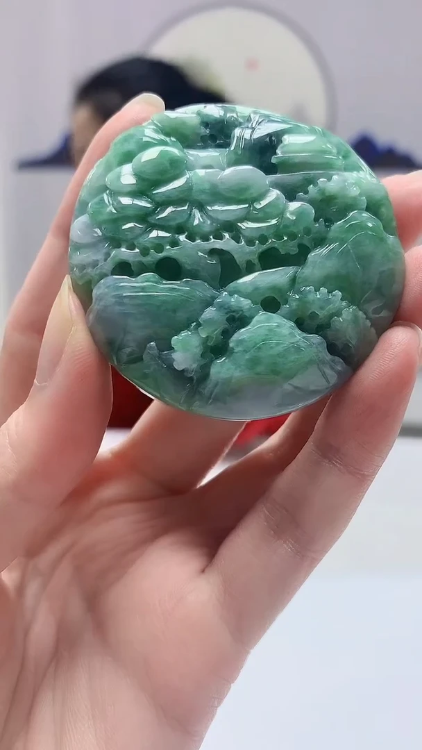 【闪购商品】定制翡翠未镶嵌4902zm-毛货挂件山水72