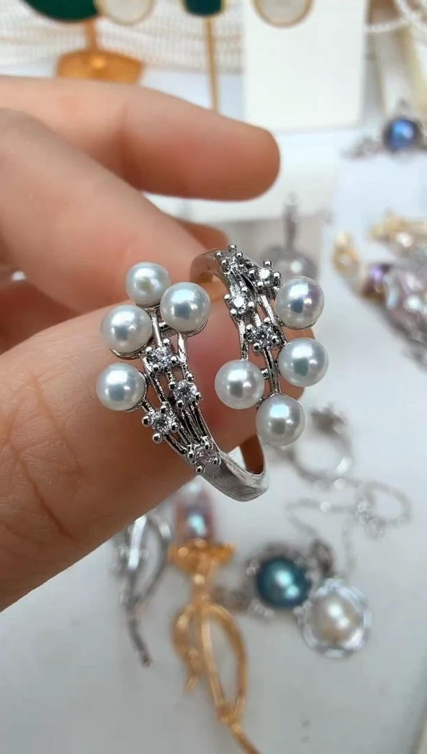 未镶嵌戒指淡水珍珠天使之翼