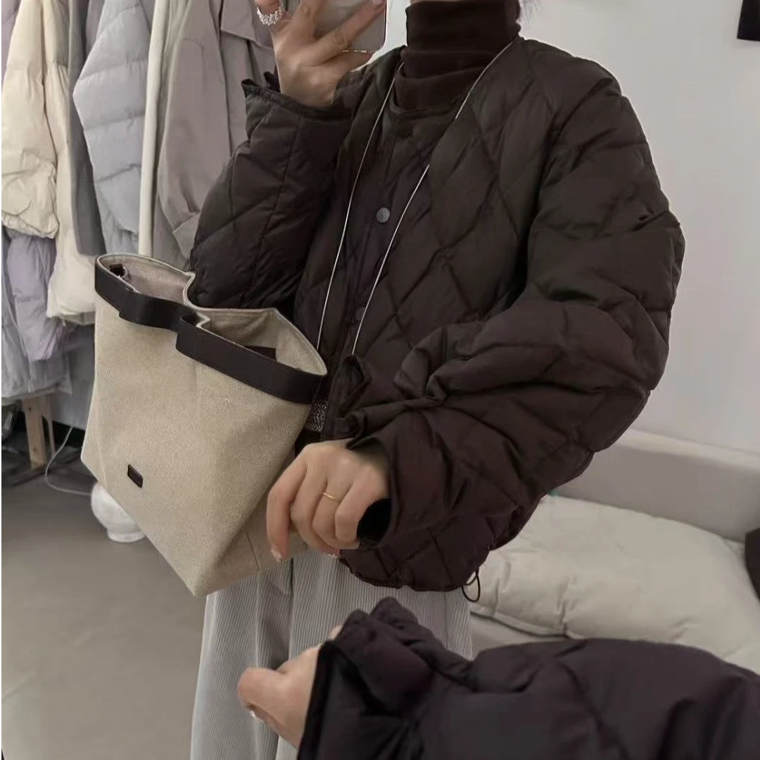 9111•豆腐块羽绒 YR# 东大门90绒韩标八奶家菱格豆腐块羽绒服•