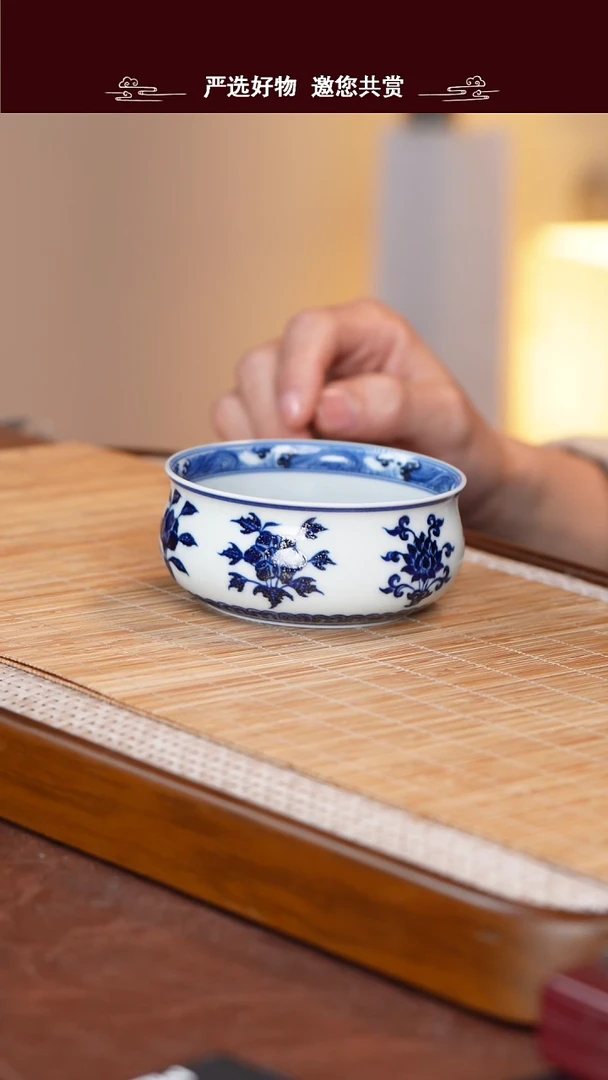 手工手绘青花主人杯