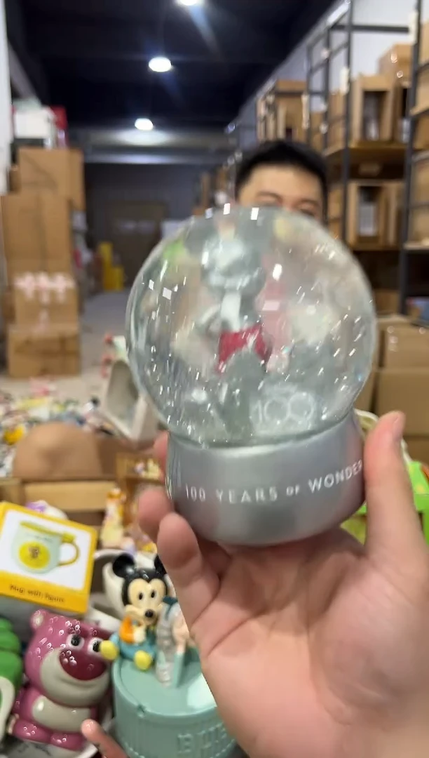 瓷片原盒米奇100周年水晶球 微瑕