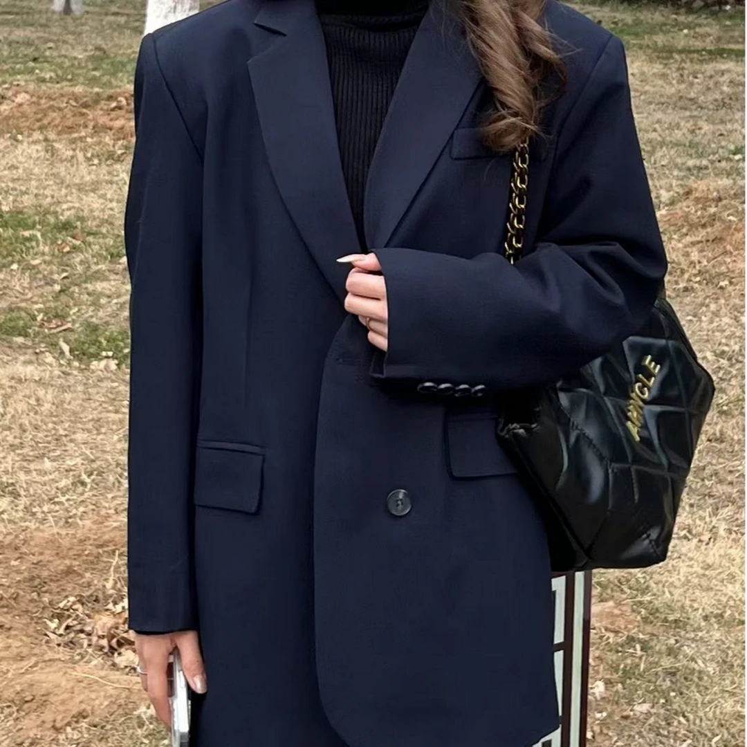 【婷婷】2025春季新款设计感西装外套女高级显瘦阔版百搭休闲气质