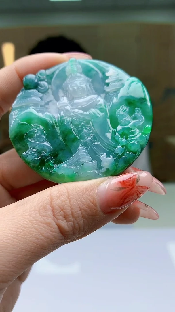 【闪购商品】定制翡翠未镶嵌5028ty-毛货挂件166