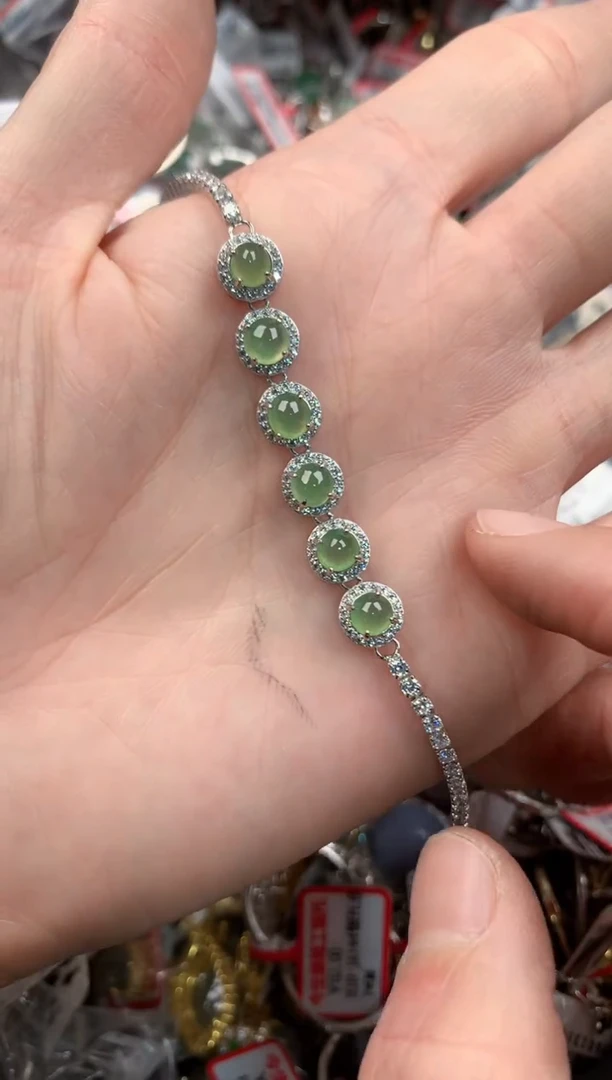 银S925镶嵌戒指翡翠666     4