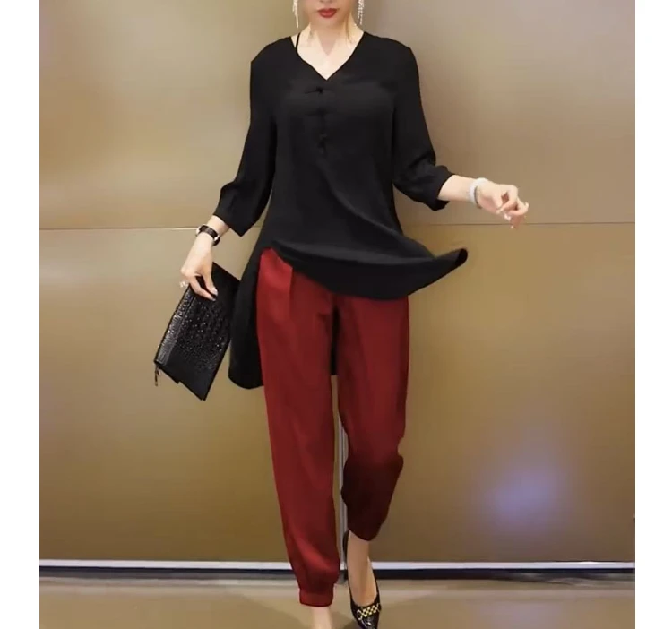 2025春季新款网红同款洋气气质韩版爆款上衣裤子女ABo