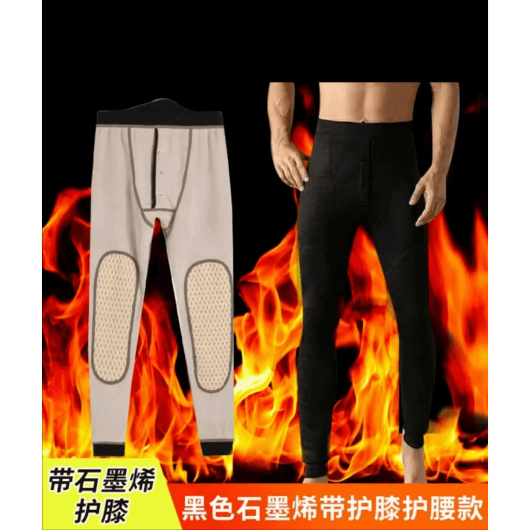 石墨烯护膝保暖裤加绒加厚冬季内穿高腰打底裤东北棉裤