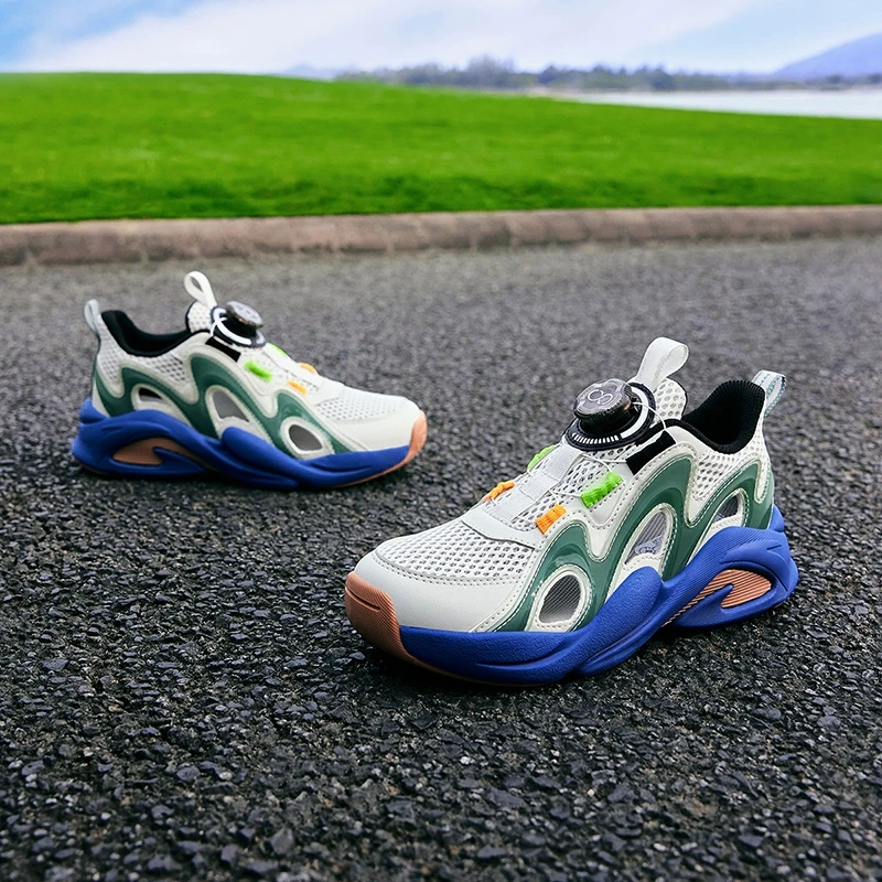 安踏儿童2025夏季框子鞋新款时尚沙滩鞋防滑旋转扣透气运动凉鞋H