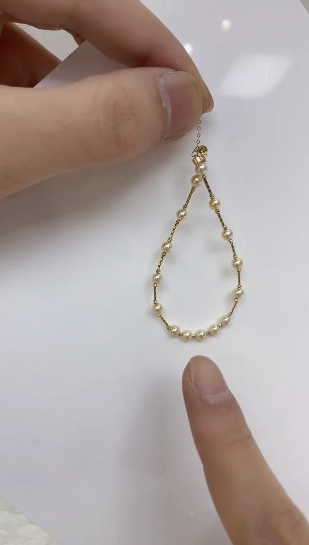 18K金镶嵌海水珍珠手链