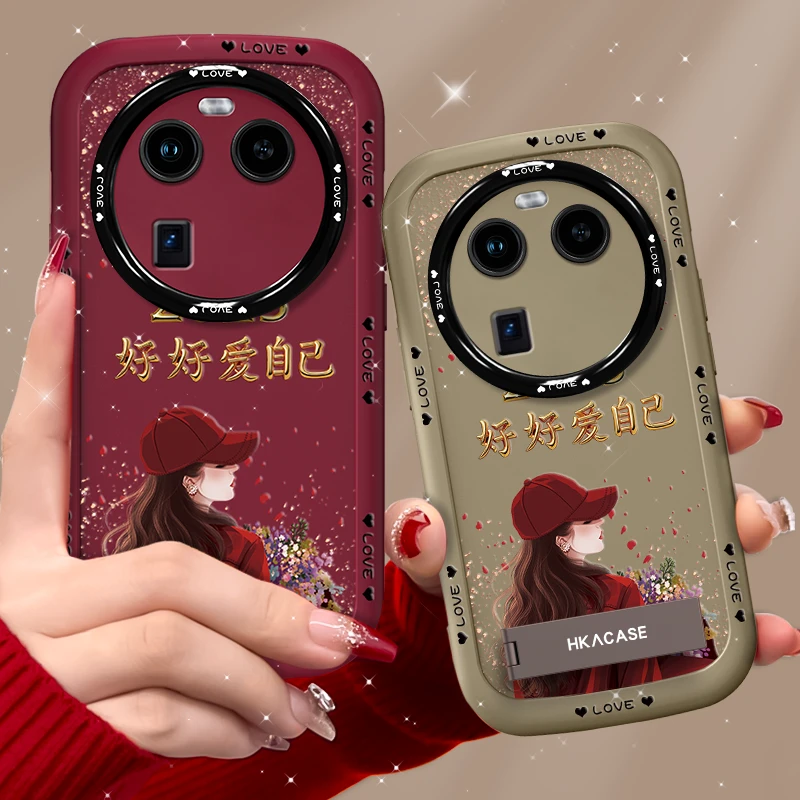 适用oppofindx6手机壳捧花爱自己泡芙壳硅胶软壳防摔保护套