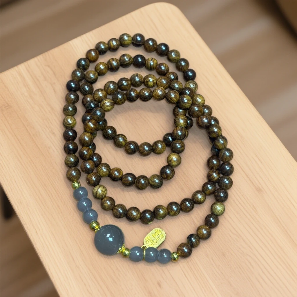 S1484-黑花梨6mm➕灰琉璃多圈手串