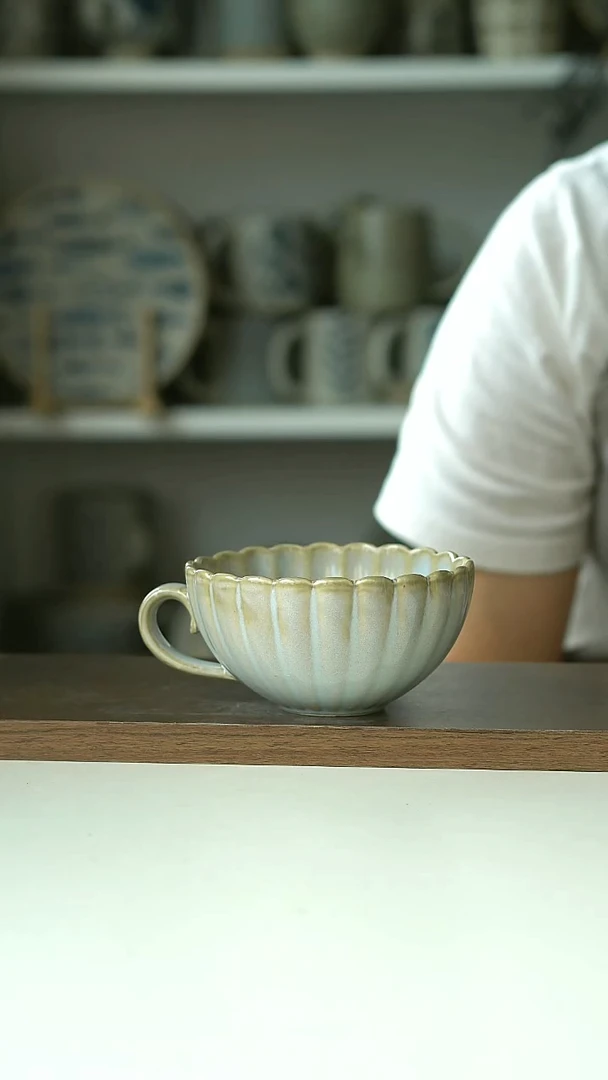 微瑕出澳洲sp莲花咖啡杯240ml@4-2@